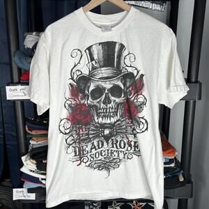 y2k skull grunge graphic tee large